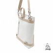 többfunkciós női táska hátizsák és válltáska egyben bézs fehér praktikus női táska